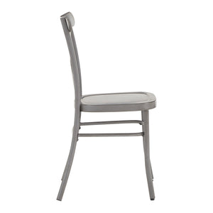 Ervine Metal Dining Chair Set of Two with X-cross Back for Farmhouse Bistro Rooms