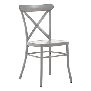 Ervine Metal Dining Chair Set of Two with X-cross Back for Farmhouse Bistro Rooms