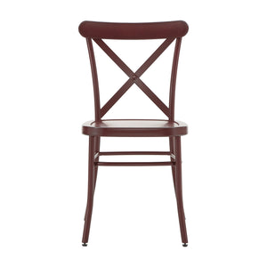 Ervine Metal Dining Chair Set of Two with X-cross Back for Farmhouse Bistro Rooms