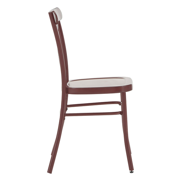 Ervine Metal Dining Chair Set of Two with X-cross Back for Farmhouse Bistro Rooms