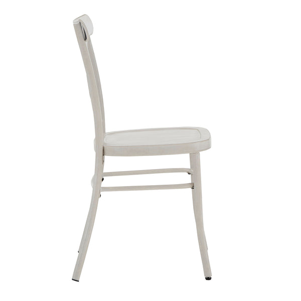Ervine Metal Dining Chair Set of Two with X-cross Back for Farmhouse Bistro Rooms
