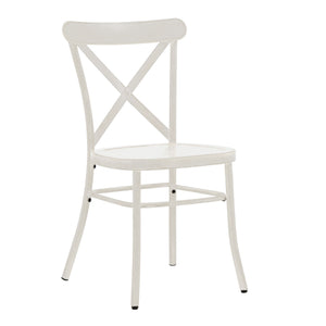 Ervine Metal Dining Chair Set of Two with X-cross Back for Farmhouse Bistro Rooms