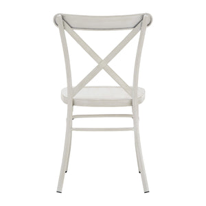 Ervine Metal Dining Chair Set of Two with X-cross Back for Farmhouse Bistro Rooms