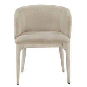 Homelegance Upholstered Beige Fabric Dining Chair with Rubberwood Frame for Modern Homes E162WHC-BEW