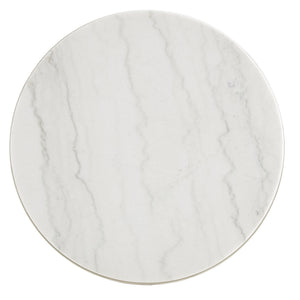 Round Marble Top Coffee Table with Champagne Metal Frame for Living Rooms