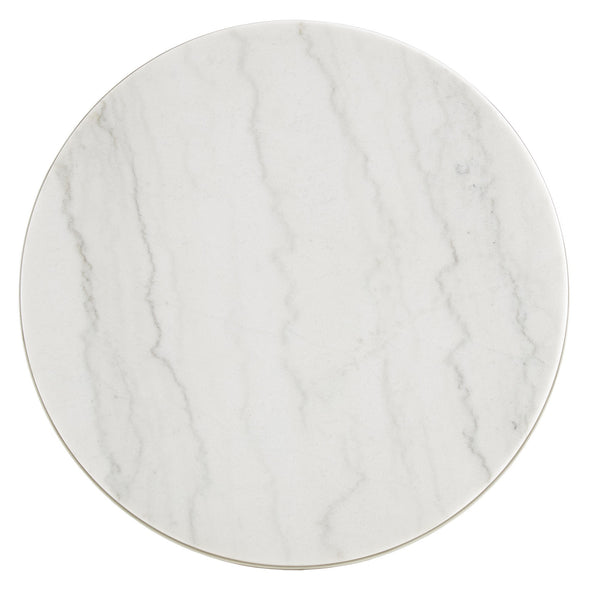 Round Marble Top Coffee Table with Champagne Metal Frame for Living Rooms