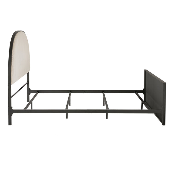 Libby Upholstered Bed Grey Foam Padded Frame Modern Bedroom Elegance