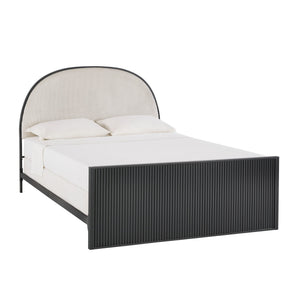 Libby Upholstered Bed Grey Foam Padded Frame Modern Bedroom Elegance
