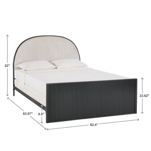 Libby Upholstered Bed Grey Foam Padded Frame Modern Bedroom Elegance