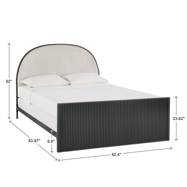 Libby Upholstered Bed Grey Foam Padded Frame Modern Bedroom Elegance