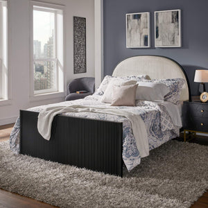 Libby Upholstered Bed Grey Foam Padded Frame Modern Bedroom Elegance