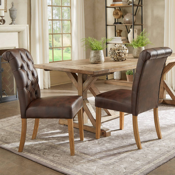 Ashford Button-tufted Upholstered Dining Chair Set with Rubberwood Legs Foam Cushion