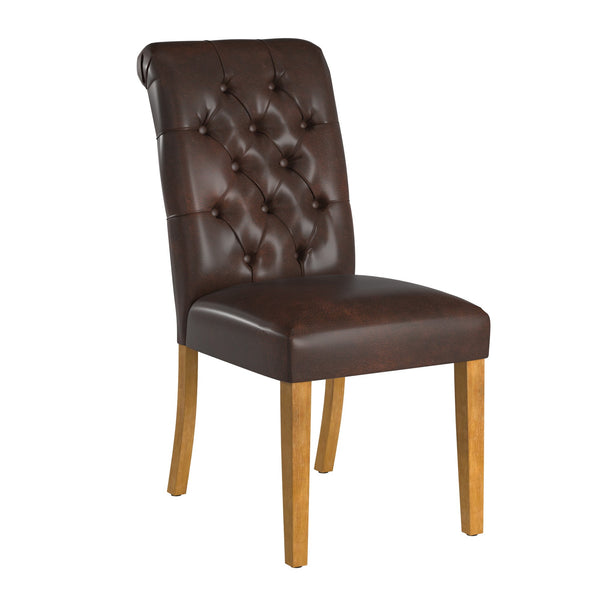 Ashford Button-tufted Upholstered Dining Chair Set with Rubberwood Legs Foam Cushion