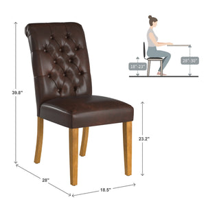 Ashford Button-tufted Upholstered Dining Chair Set with Rubberwood Legs Foam Cushion