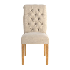 Ashford Button-tufted Upholstered Dining Chair Set with Rubberwood Legs Foam Cushion