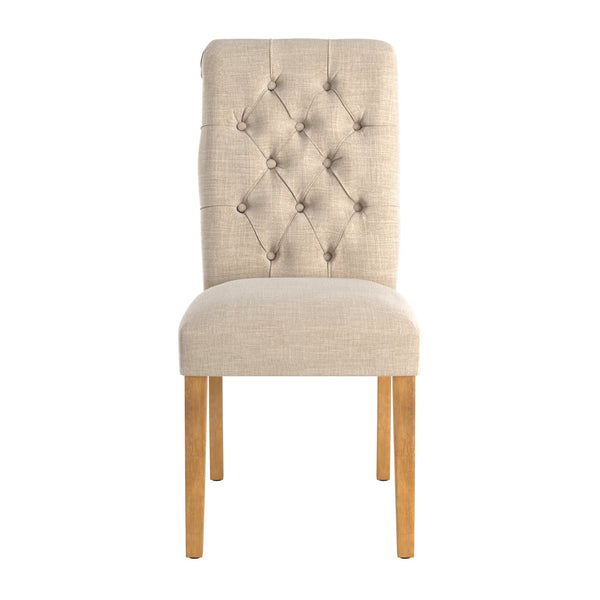Ashford Button-tufted Upholstered Dining Chair Set with Rubberwood Legs Foam Cushion