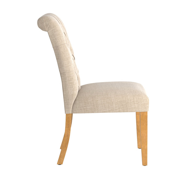 Ashford Button-tufted Upholstered Dining Chair Set with Rubberwood Legs Foam Cushion