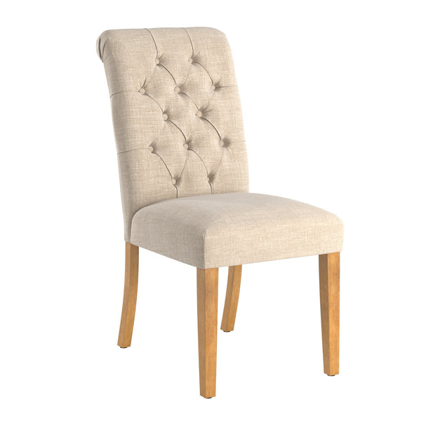 Ashford Button-tufted Upholstered Dining Chair Set with Rubberwood Legs Foam Cushion
