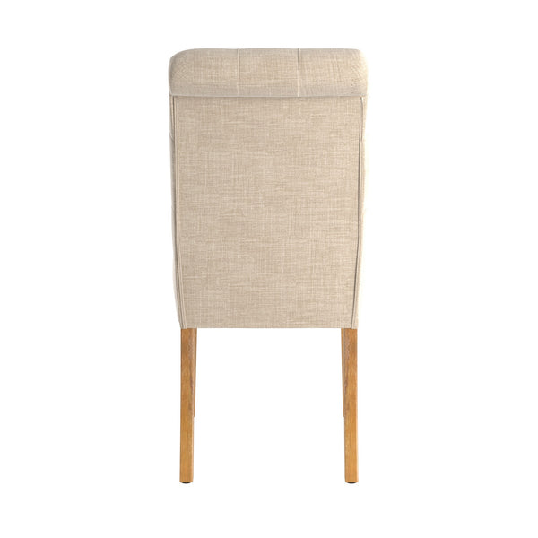 Ashford Button-tufted Upholstered Dining Chair Set with Rubberwood Legs Foam Cushion