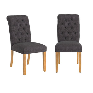 Ashford Button-tufted Upholstered Dining Chair Set with Rubberwood Legs Foam Cushion