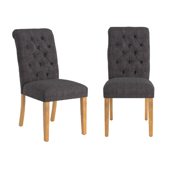 Ashford Button-tufted Upholstered Dining Chair Set with Rubberwood Legs Foam Cushion