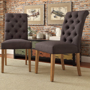 Ashford Button-tufted Upholstered Dining Chair Set with Rubberwood Legs Foam Cushion