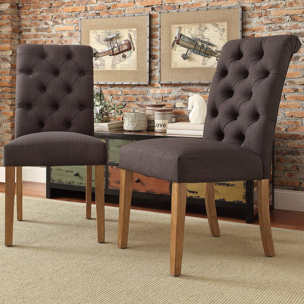 Ashford Button-tufted Upholstered Dining Chair Set with Rubberwood Legs Foam Cushion