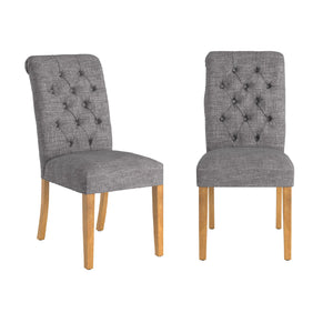Ashford Button-tufted Upholstered Dining Chair Set with Rubberwood Legs Foam Cushion