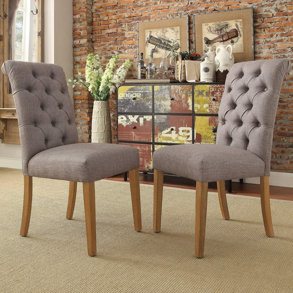 Ashford Button-tufted Upholstered Dining Chair Set with Rubberwood Legs Foam Cushion