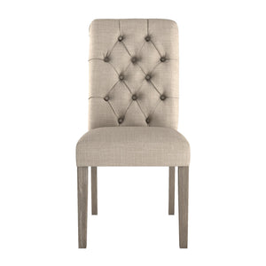 Ashford Button-tufted Upholstered Dining Chair Set with Rubberwood Legs Foam Cushion