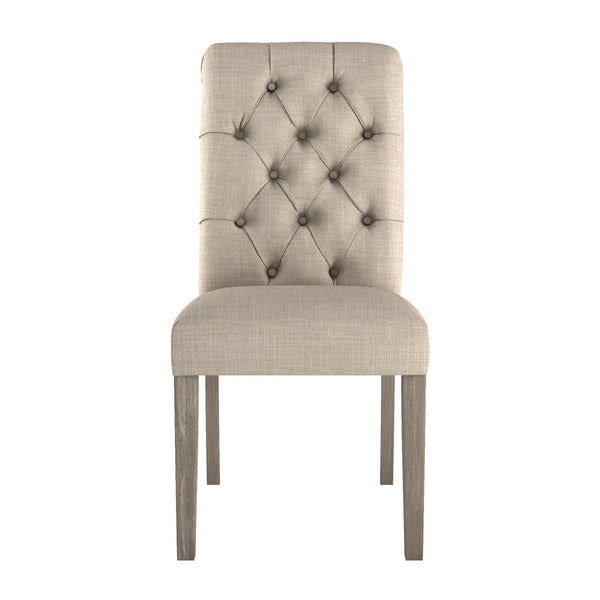 Ashford Button-tufted Upholstered Dining Chair Set with Rubberwood Legs Foam Cushion