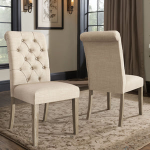 Ashford Button-tufted Upholstered Dining Chair Set with Rubberwood Legs Foam Cushion