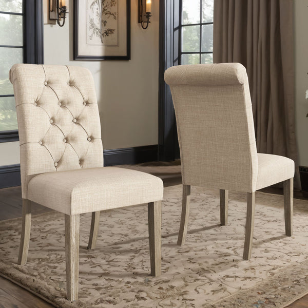Ashford Button-tufted Upholstered Dining Chair Set with Rubberwood Legs Foam Cushion