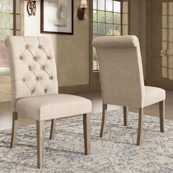 Ashford Button-tufted Upholstered Dining Chair Set with Rubberwood Legs Foam Cushion