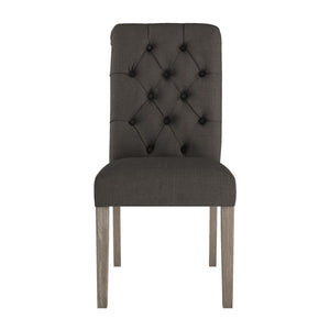 Homelegance Ashford Button-tufted Upholstered Dining Chair Set with Rubberwood Legs Foam Cushion Antique Grey / Dark Grey E206GAC-DGL(N1)