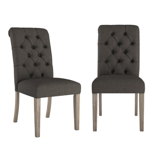 Ashford Button-tufted Upholstered Dining Chair Set with Rubberwood Legs Foam Cushion