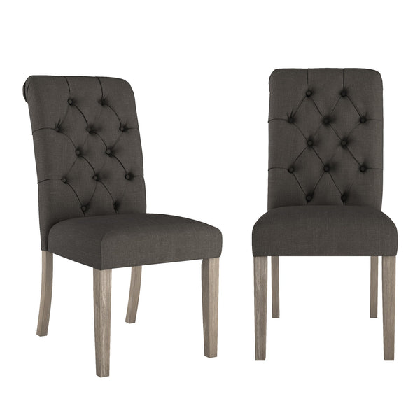 Ashford Button-tufted Upholstered Dining Chair Set with Rubberwood Legs Foam Cushion