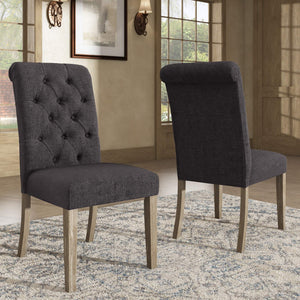 Ashford Button-tufted Upholstered Dining Chair Set with Rubberwood Legs Foam Cushion