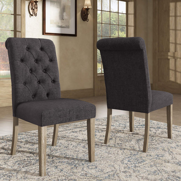 Ashford Button-tufted Upholstered Dining Chair Set with Rubberwood Legs Foam Cushion