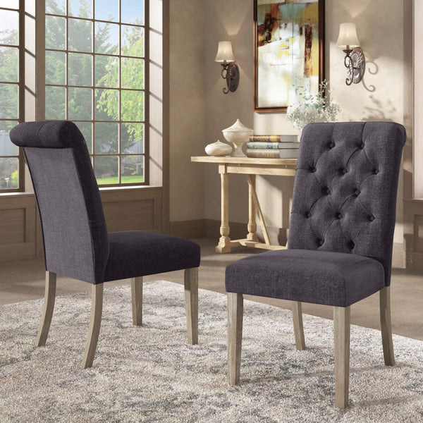 Ashford Button-tufted Upholstered Dining Chair Set with Rubberwood Legs Foam Cushion