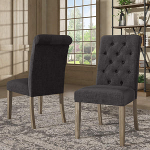 Ashford Button-tufted Upholstered Dining Chair Set with Rubberwood Legs Foam Cushion