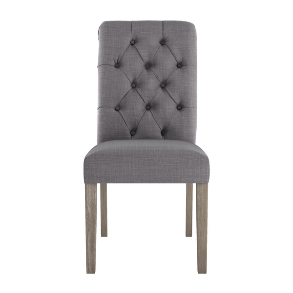 Ashford Button-tufted Upholstered Dining Chair Set with Rubberwood Legs Foam Cushion