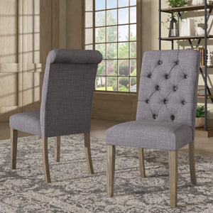 Ashford Button-tufted Upholstered Dining Chair Set with Rubberwood Legs Foam Cushion