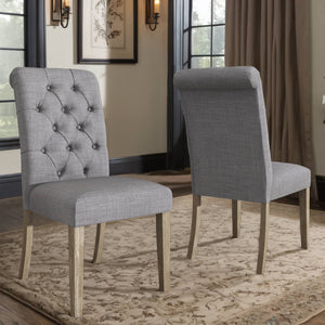 Ashford Button-tufted Upholstered Dining Chair Set with Rubberwood Legs Foam Cushion