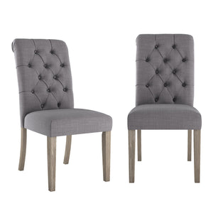 Ashford Button-tufted Upholstered Dining Chair Set with Rubberwood Legs Foam Cushion