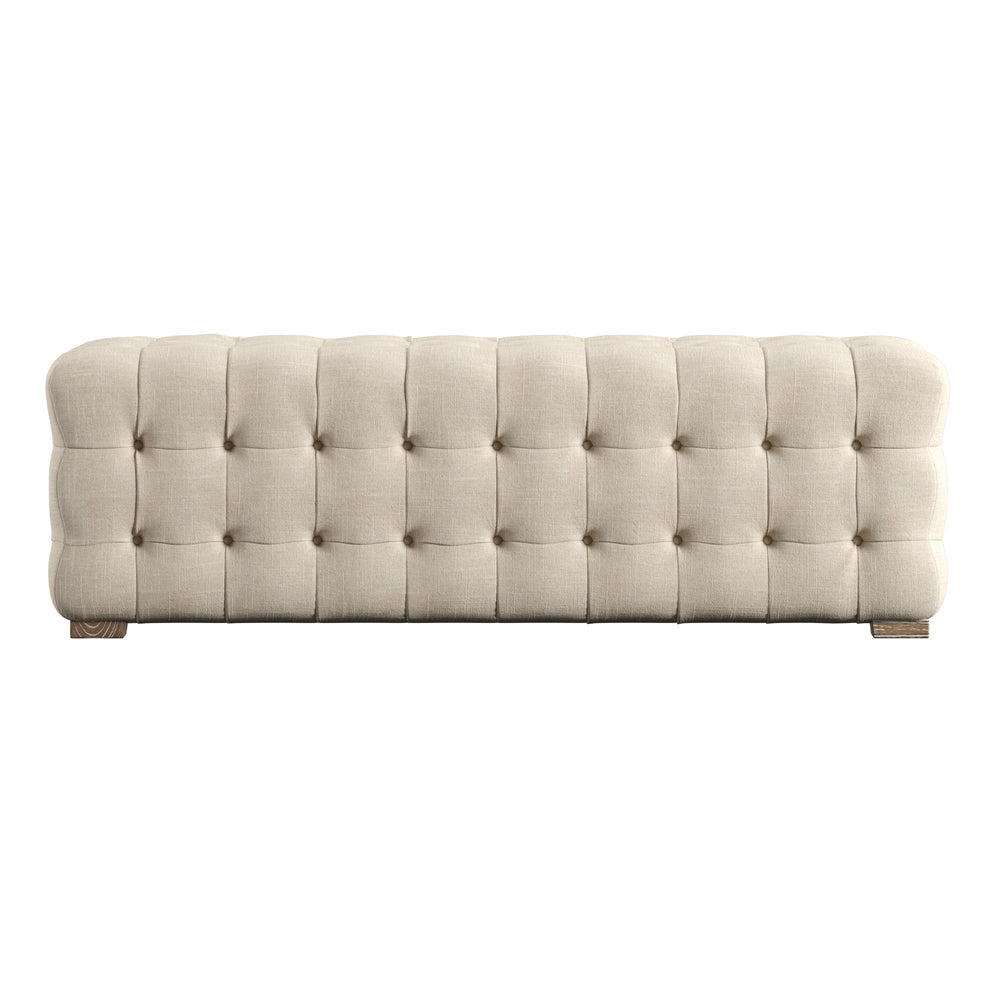 Homelegance Cartia Tufted Linen Upholstered Bench with Wood Legs for Bedroom or Entryway Seating Beige E208-13BL(3A)