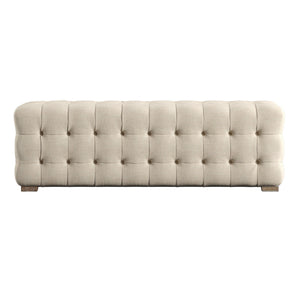 Homelegance Cartia Tufted Linen Upholstered Bench with Wood Legs for Bedroom or Entryway Seating Beige E208-13BL(3A)