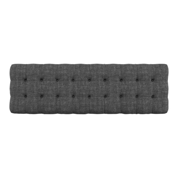 Cartia Tufted Linen Upholstered Bench with Wood Legs for Bedroom or Entryway Seating