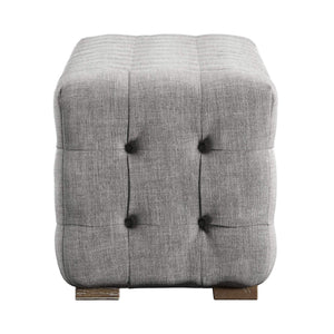 Cartia Tufted Linen Upholstered Bench with Wood Legs for Bedroom or Entryway Seating