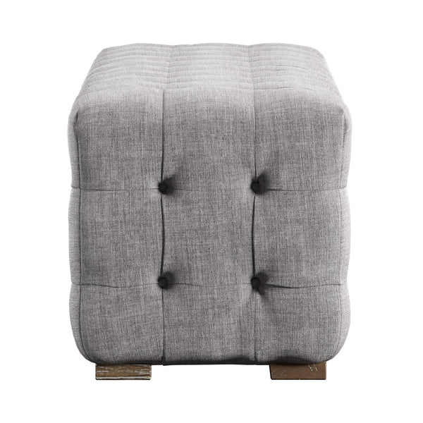 Cartia Tufted Linen Upholstered Bench with Wood Legs for Bedroom or Entryway Seating